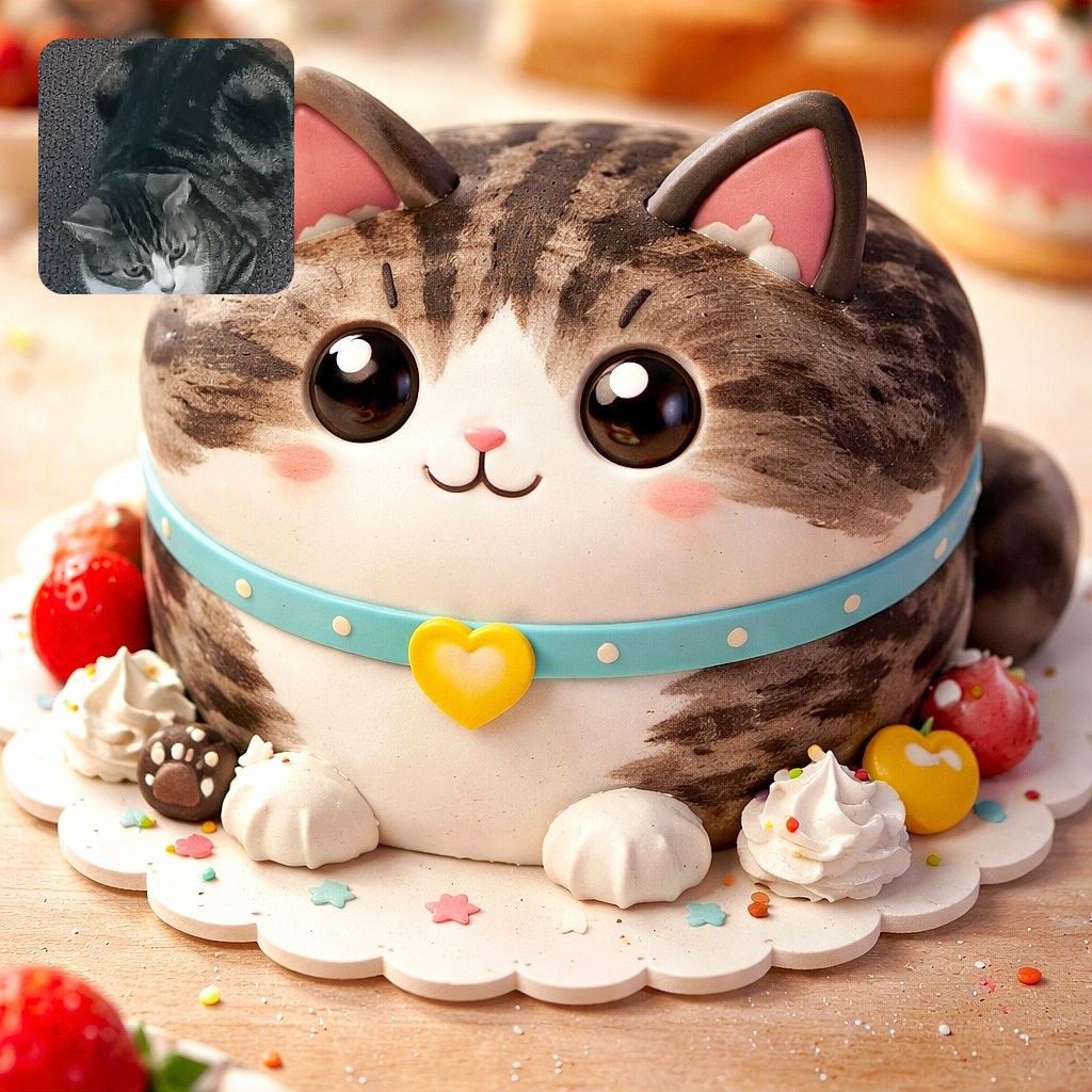 A chubby tabby cat loafing on a dark carpet, looking down like it just remembered where it hid the snacks. The photo is a bit soft and noisy but captures the cat's striped back, white chest and unimpressed expression perfectly.
