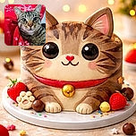 A curious tabby cat lounging on a cozy red blanket decorated with white snowflakes, staring intently as if plotting its next playful adventure.