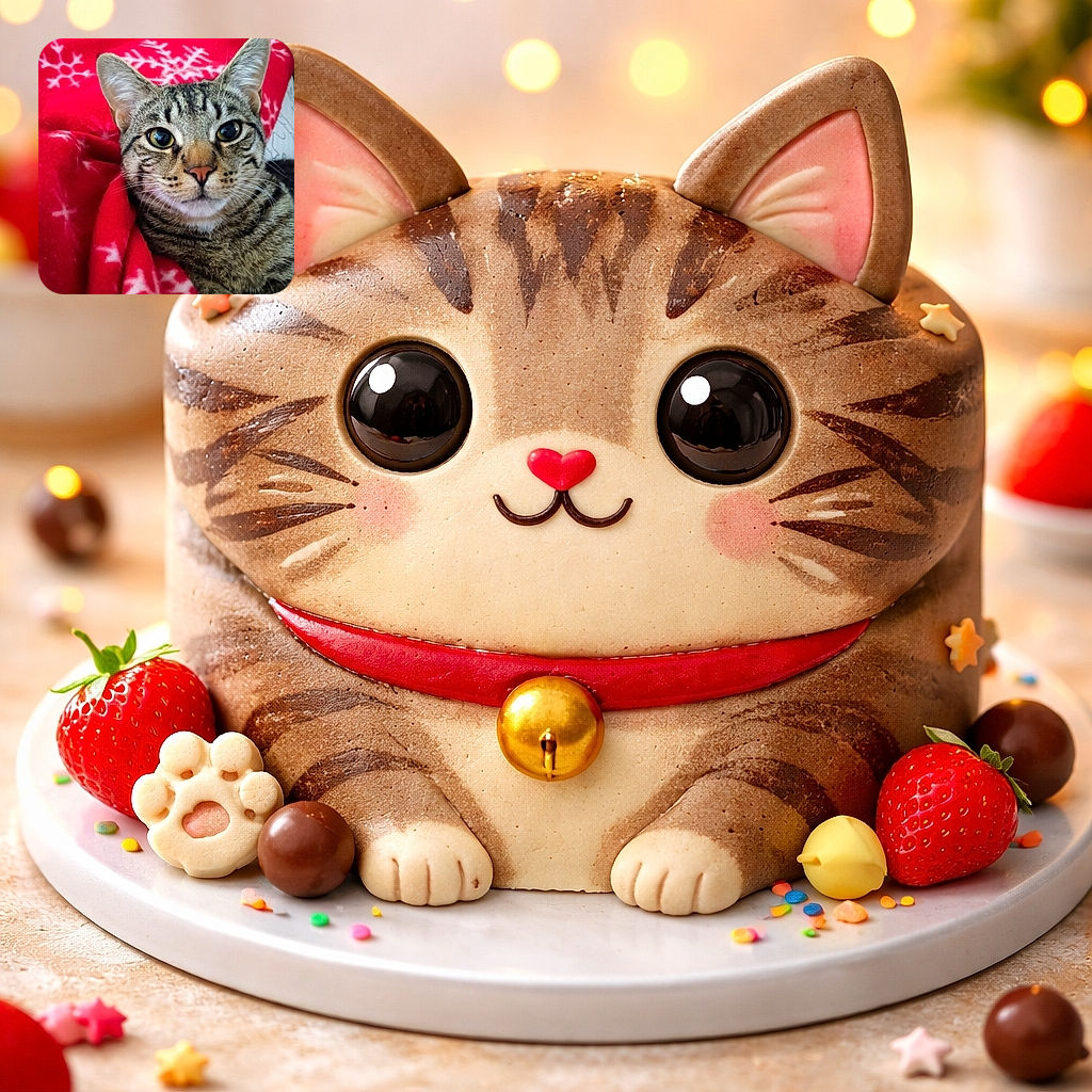 A curious tabby cat lounging on a cozy red blanket decorated with white snowflakes, staring intently as if plotting its next playful adventure.