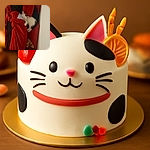 A tiny white kitten with black spots is cozily snuggled up on a red blanket, looking completely peaceful and adorable as it naps. The soft lighting and warm colors add to the cozy, heart-melting vibe of this sleepy feline scene.