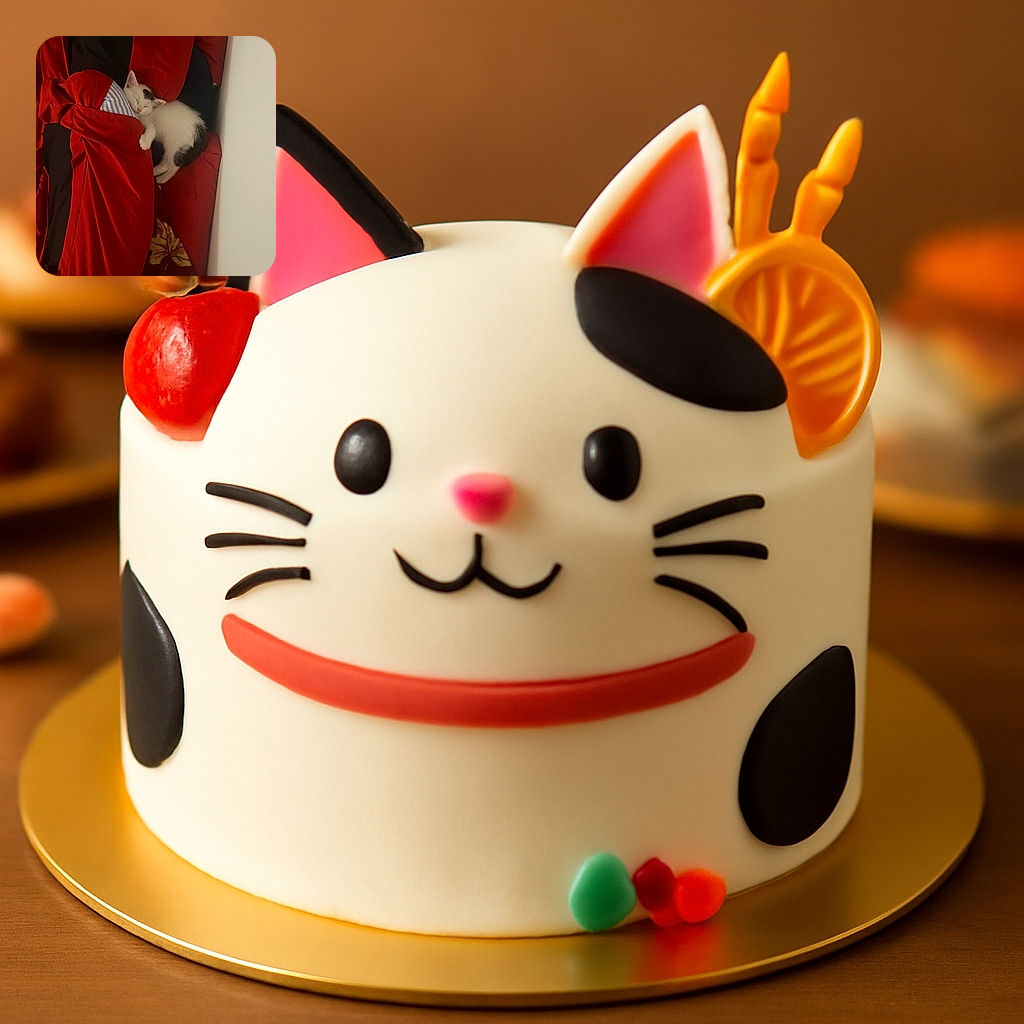 A tiny white kitten with black spots is cozily snuggled up on a red blanket, looking completely peaceful and adorable as it naps. The soft lighting and warm colors add to the cozy, heart-melting vibe of this sleepy feline scene.