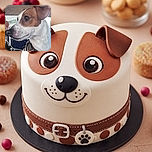 A curious little dog fills the frame with enormous eyes and a wonderfully serious expression, as if it has just been appointed captain of the car. Its giant ears, white muzzle, and snug harness make it look ready for a very important road trip, while a tiny human cameo peeks in from the side.