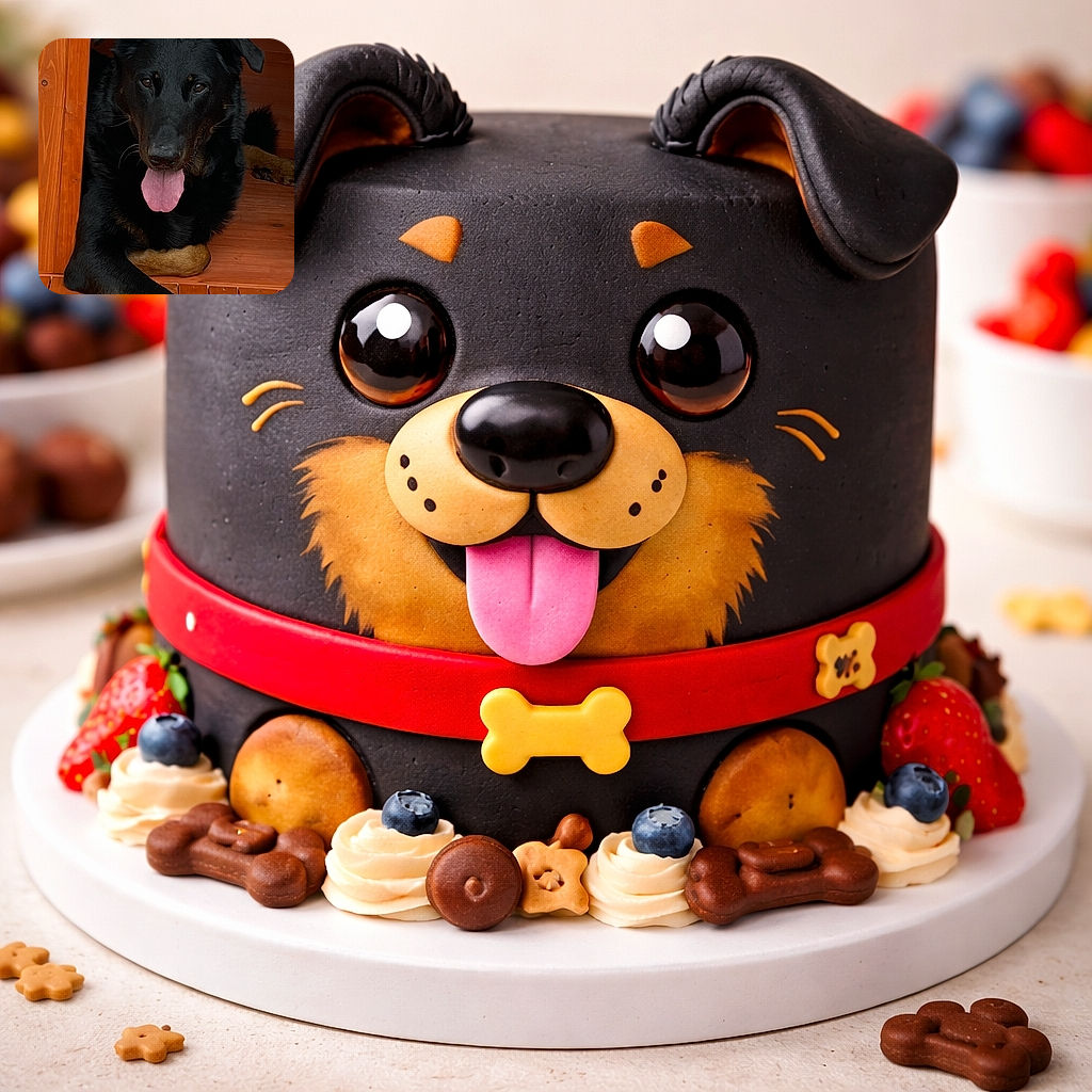 A happy black and tan dog lounging comfortably inside a wooden dog house, tongue out in a relaxed and playful manner, resting one paw on the wooden floor outside.