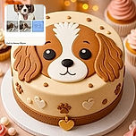 A Cavalier King Charles Spaniel puppy stares into the camera with the solemn expression of a tiny, floppy-eared aristocrat. The image is shown inside a pet-listing app screenshot, complete with extra puppy thumbnails, profile text, and a prominent “Reserved” button—apparently this little monarch has already found a kingdom.