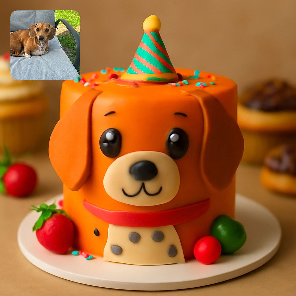 A charming small brown dog with soulful eyes is curled up comfortably on a cushioned outdoor chair, basking in the sunlight with a lush green lawn in the background.