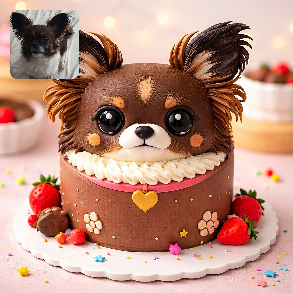 A wide-eared, soulful-eyed small dog looking up with big puppy eyes from a cozy bed — ears like satellite dishes, fluffy white chest, and an expression that clearly says "treat? scratch? both?"