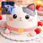 An upside-down close-up of a white cat peering with enormous pupils under moody blue light — whiskers on full display and a slightly soft-focus, mischievous 'what are you doing?' expression.