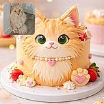 A fluffy cream-colored cat with expressive yellow eyes sits elegantly against a corner wall on a wooden floor, casting a sharp shadow that mimics its pointed ears and alert posture.