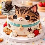 A cozy tabby cat is nestled comfortably on a soft, patterned quilt, eyes half-closed in ultimate relaxation mode, blending perfectly with the muted tones of the bedding.