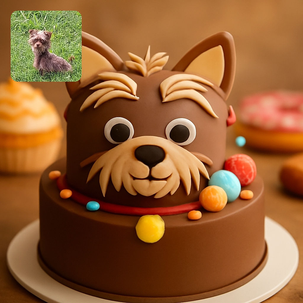 A scruffy little dog sitting alertly in a lush green grassy field, looking curiously at the camera with its tousled fur blending with the wild grass around it.