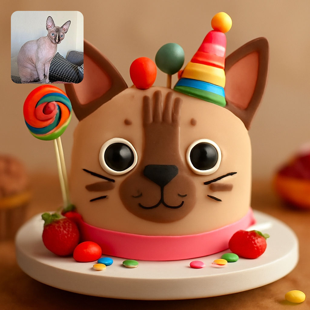 A regal Sphynx cat with striking blue eyes sits elegantly on a couch surrounded by textured cushions, its hairless, wrinkled skin and curled tail adding to its unique charm in a softly lit cozy room.