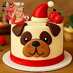 A cheerful couple dressed in matching festive red and white Christmas sweaters pose for a selfie indoors, with a cute cat being petted by the man in the background. The cozy holiday spirit is palpable as they smile warmly at the camera.