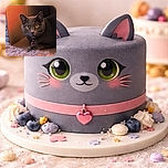 A sleek gray cat lounges comfortably inside a cardboard box, its bright yellow eyes staring intently at the camera. The cozy scene is enhanced by a fluffy rug in the foreground, giving off warm and relaxed vibes.