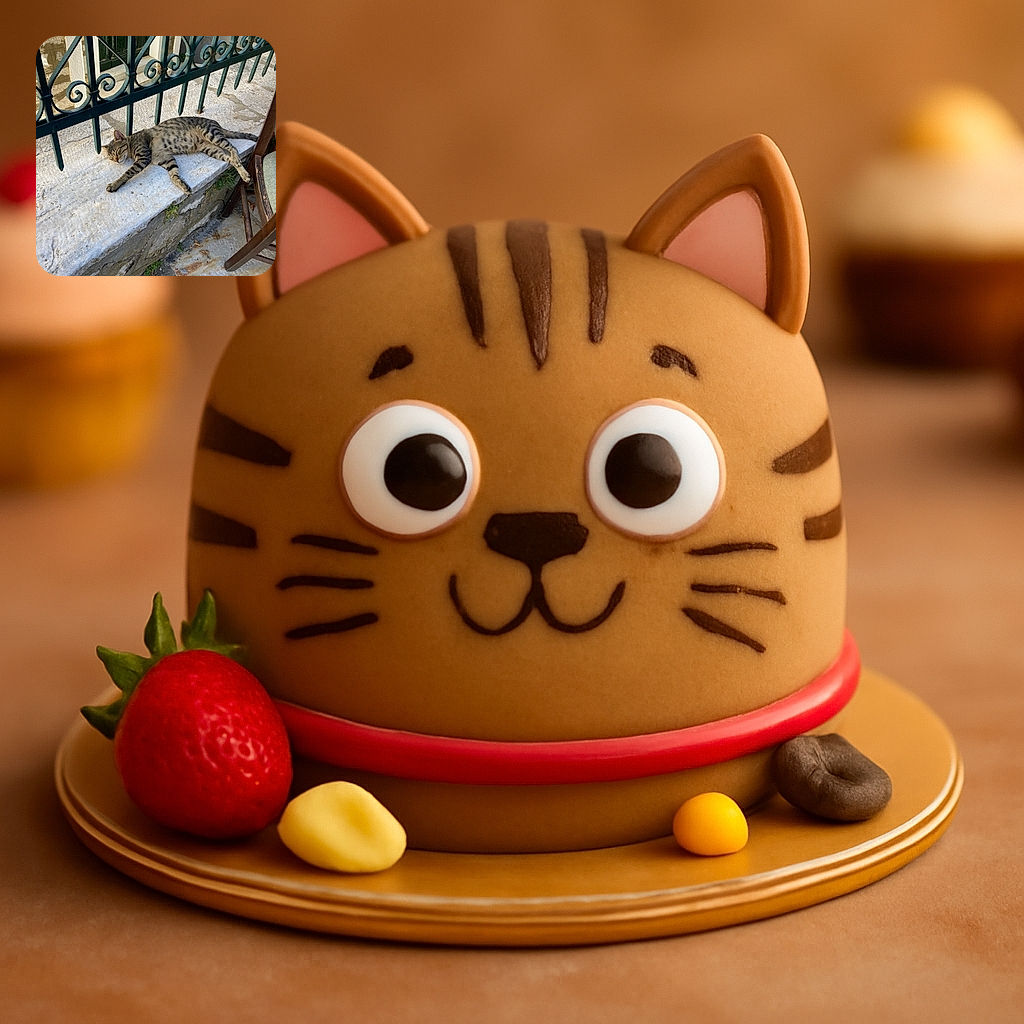 A relaxed tabby cat is sprawled out on a stone ledge, basking in the sun next to an ornate green metal fence and a wooden chair, perfectly embodying the art of doing nothing.