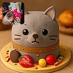 A fluffy cat lounges comfortably among colorful blankets and toys, with a bright pink Hello Kitty pillow adding a pop of fun to the cozy scene. The photo is slightly blurry but captures a relaxed and homely vibe.