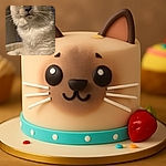 A fluffy cat with striking blue eyes gazes thoughtfully, its whiskers stretching wide and fur looking as soft as a cloud, perched on a cozy cream blanket with a dark curtain backdrop.