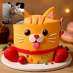 A cozy orange tabby cat lounges on a fluffy white blanket, caught mid-lick with its tongue adorably out, as if savoring an invisible treat or plotting its next nap.