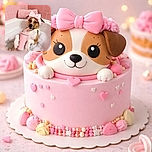 A relaxed dog lounging in a bubble bath, wearing a fluffy pink headband with a big bow, sipping from a matching pink cup with a straw, surrounded by pink tiles and a rolled pink towel, looking like it's having the ultimate spa day.