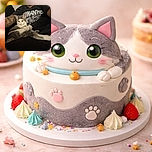 A relaxed gray and white cat lounges stretched out on a person's lap, who is wearing a tattooed arm and a graphic t-shirt. The cozy indoor setting and the cat's calm expression create a laid-back vibe.