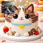 An inquisitive cat photobombs a selfie so close you can see the whisker follicles — human in the background looks amused while a giant fuzzy nose steals the show. The mirror and shelf add a cozy, slightly cluttered living-room vibe.