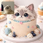 A fluffy blue‑eyed kitten stares at the camera like it’s practicing for royalty auditions — ruffly mane, tiny whiskers, and a neutral wall backdrop that says ‘less is more’ while the bed sheet provides an ad‑hoc throne.