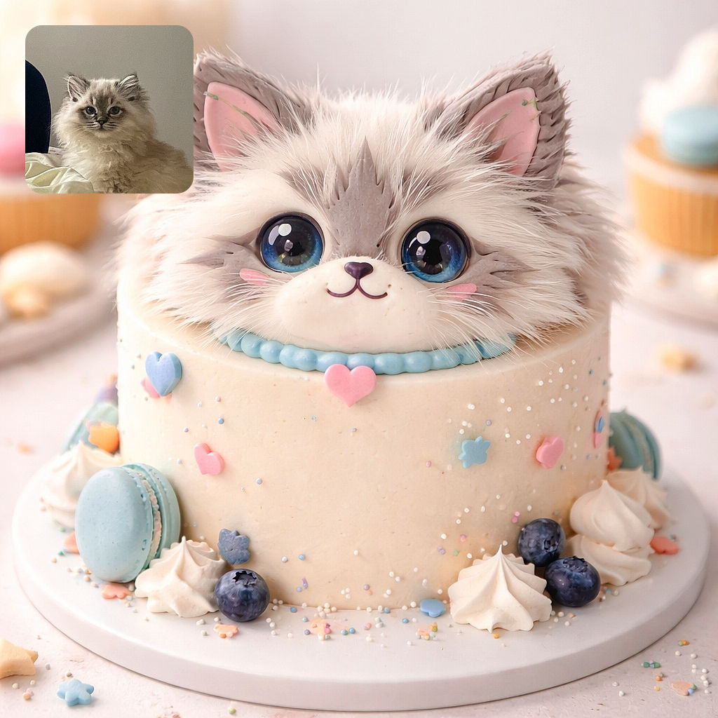 A fluffy blue‑eyed kitten stares at the camera like it’s practicing for royalty auditions — ruffly mane, tiny whiskers, and a neutral wall backdrop that says ‘less is more’ while the bed sheet provides an ad‑hoc throne.
