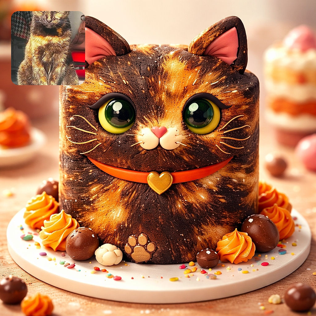 A regal tortoiseshell cat sits like a tiny furry monarch, squinting in dramatic sunlight as if judging your life choices — impeccable posture, unimpressed expression, and fur glowing in the sun.