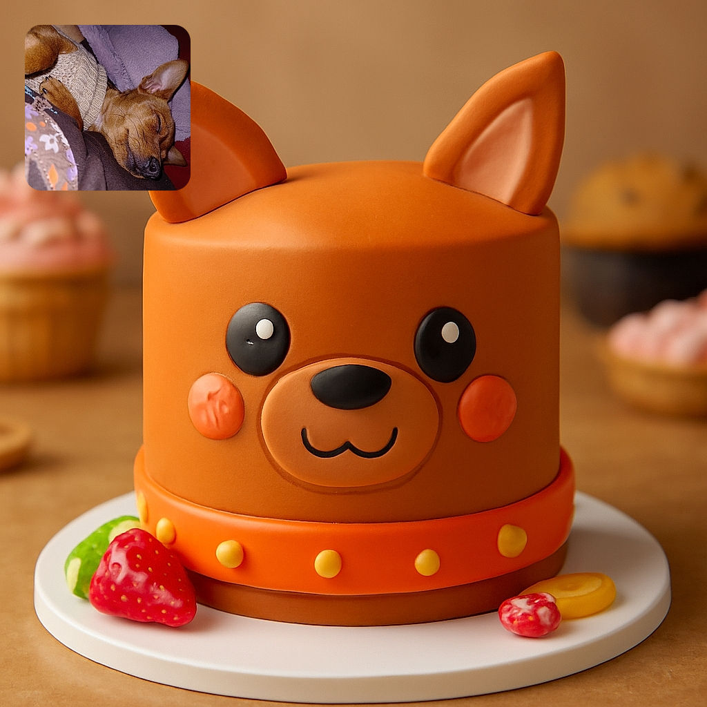 A cozy little brown dog is peacefully snoozing, wrapped up in a knitted sweater and nestled among soft blankets and cushions, looking like the ultimate nap champion.