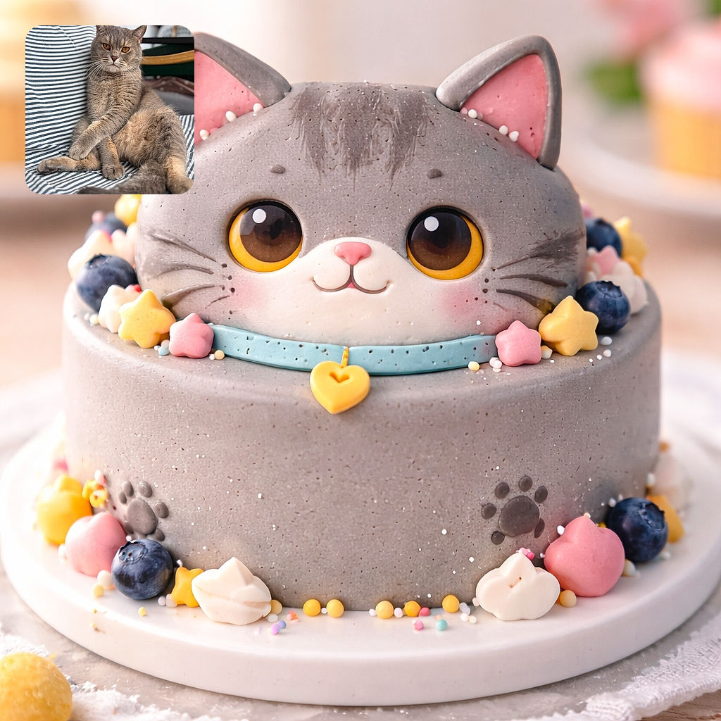 A regal grey tabby lounges like it pays the rent — amber eyes staring with mild judgment, whiskers perfectly groomed, and a fluffy tail draped over striped bedding while the background politely blurs out of the spotlight.
