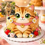 A fluffy tabby cat lounges gracefully on a mossy rock surrounded by delicate wildflowers, basking in the warm golden sunlight that adds a magical glow to the serene outdoor scene.