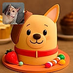 A cozy dog wrapped in a soft blanket lounges on a grey couch, looking curiously at something off-camera with its ears perked up and a red collar around its neck.