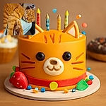 A cozy orange tabby cat is peacefully napping, stretching out its paw with a soft focus on its detailed fur and relaxed face, creating a warm and comforting vibe.