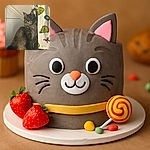 A majestic, fluffy cat with intense yellow eyes sits poised on a perch next to a festive towel decorated with Grinch faces, wreaths, and candy canes, giving off serious holiday vibes with a side of feline mystery.