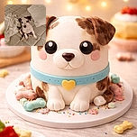 A cute puppy with a white and brown coat sitting adorably on a bare mattress, surrounded by a white pillow and a crumpled towel, looking up with innocent eyes as if plotting its next playful move.