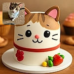 A curious tabby cat with striking green eyes sits attentively on a beige carpet, gazing up as if expecting a treat or a secret to be shared. The soft texture of the carpet contrasts with the cat's sleek fur, and a hint of a red object peeks from behind, adding a playful pop of color.