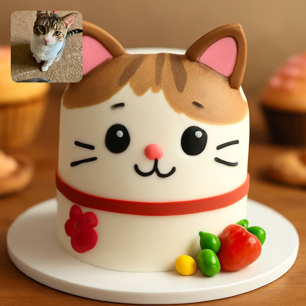 A curious tabby cat with striking green eyes sits attentively on a beige carpet, gazing up as if expecting a treat or a secret to be shared. The soft texture of the carpet contrasts with the cat's sleek fur, and a hint of a red object peeks from behind, adding a playful pop of color.