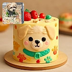 A fluffy cream-colored puppy wearing a green sweater and gray harness sits on a colorful paw-print blanket atop a metal veterinary exam table, looking a bit nervous but adorable. The text overlay humorously notes it's the "3rd set of shots" with "One more to go" and celebratory hand emojis, capturing the brave little patient's vaccination journey.