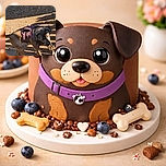 A determined dog wearing a purple harness is playfully tugging on a rope outdoors, casting interesting shadows on the dirt ground as it puts all its energy into the game.