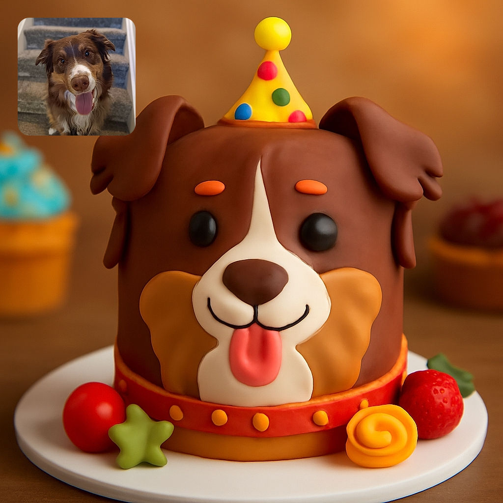 A happy dog with a big goofy tongue is sitting on carpeted stairs, looking up with bright eyes and a friendly expression, ready to brighten anyone's day.