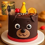 A majestic black dog stands attentively on a sunlit garden path, bathed in the warm golden glow of a setting sun, surrounded by lush greenery and blooming flowers, looking like the noble guardian of a secret garden.