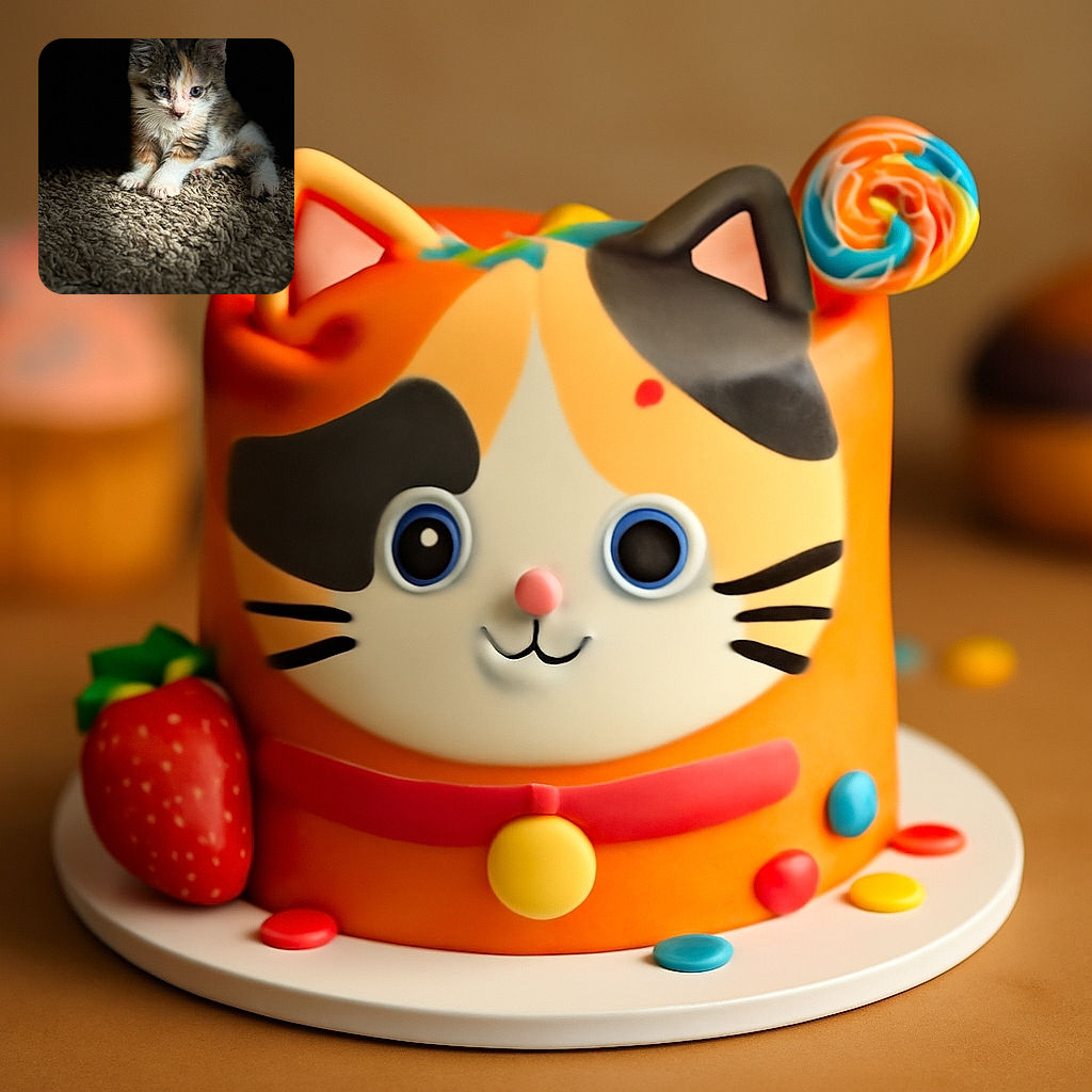 A tiny kitten sits on a textured carpet, bathed in a soft spotlight that highlights its delicate fur and curious eyes, surrounded by darkness that makes it look like the star of a cozy, mysterious stage.