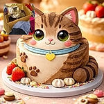 Two cats squeezed into a cardboard box like roommates avoiding chores — a large tabby perched protectively over a smaller grey-and-white cat, both staring up with flash-lit, glowing eyes amid a tumble of laundry and packing boxes.