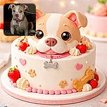 A curious dog with a pink collar sits attentively on a cozy blanket-covered couch, its soulful eyes staring directly at the camera as if waiting for a treat or a belly rub.