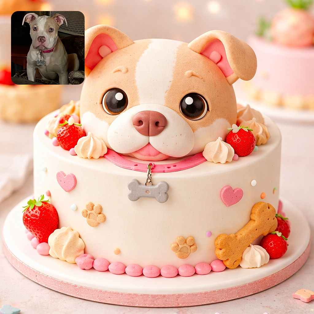 A curious dog with a pink collar sits attentively on a cozy blanket-covered couch, its soulful eyes staring directly at the camera as if waiting for a treat or a belly rub.