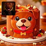 A regal dog dressed in elaborate Renaissance-style clothing, looking dignified with a joyful expression and tongue out, as if ready for a royal portrait but with a fun twist.