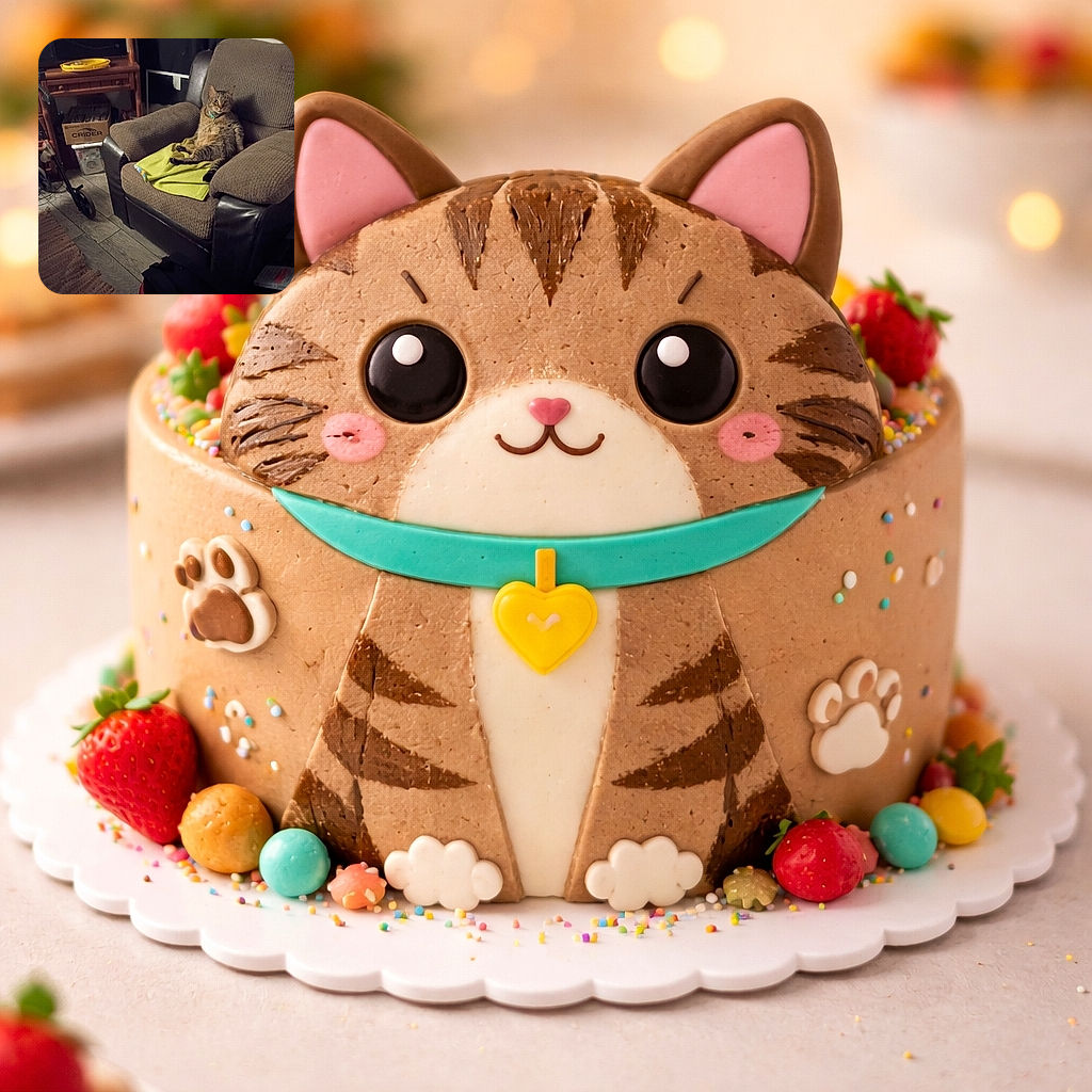 A dignified tabby reclines like royalty on a cushy armchair, propped on a green towel and giving the camera a look that clearly says 'I own this spot.' Surrounding household clutter and warm indoor lighting complete the cozy, mildly judgmental scene.