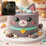 A sleek gray cat with mesmerizing green eyes lounges on a green carpet, gazing upwards with a curious and contemplative expression. The background includes a wooden cabinet and a bag, giving a cozy indoor vibe.