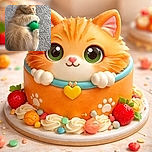 A fluffy orange kitten clutches a bright green ball, lying on a textured carpet, looking off to the side with curious eyes, radiating pure cuteness and playful vibes.