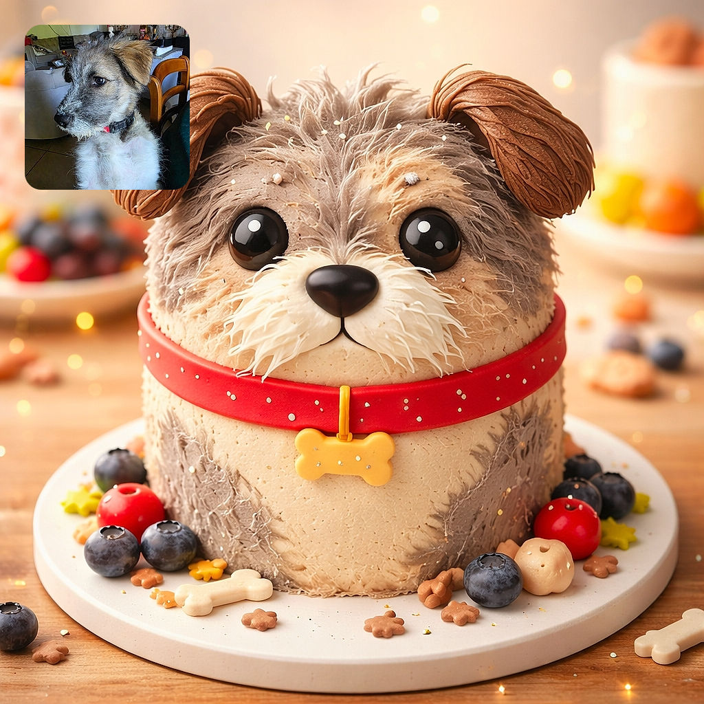 A fluffy, curious puppy with a mix of gray, white, and light brown fur stares intently off to the side, sitting indoors amidst cozy furniture and decorative candle holders. The dog's soft fur and expressive eyes steal the spotlight in this warm, candid moment.