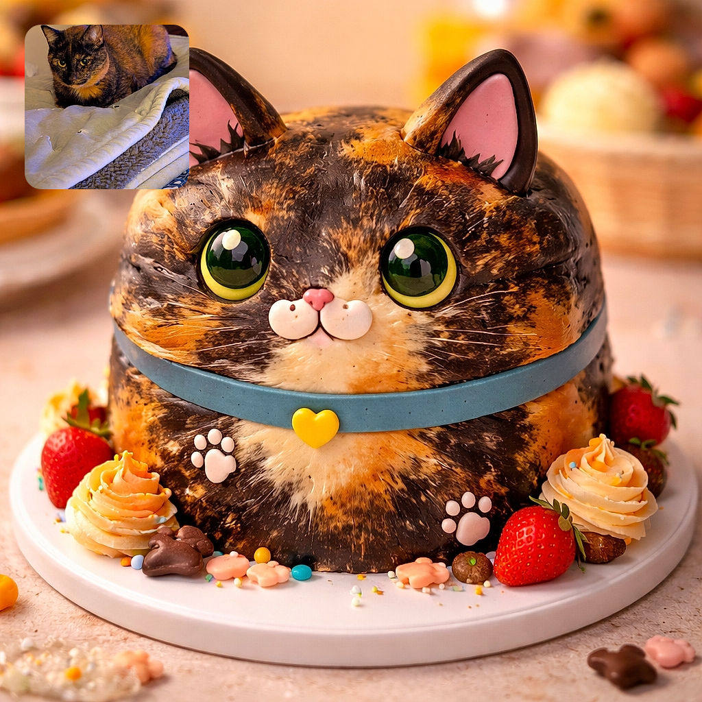 A cozy tortoiseshell cat lounges on a layered blanket setup, its bright eyes glowing with curiosity under warm indoor lighting, creating a snug and inviting atmosphere.